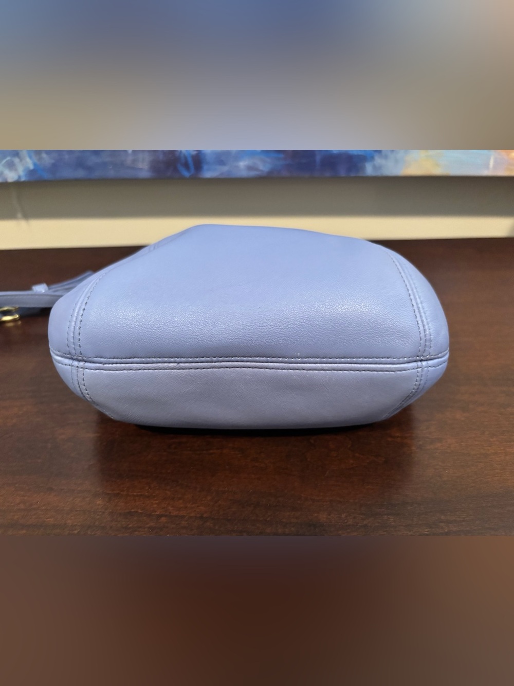 Coach Vintage Small Framed Pouch Periwinkle Leather Shoulder Crossbody Bag 9990 - Picture 6 of 11